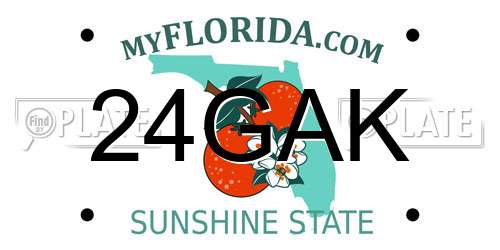 24GAK Florida License Plate