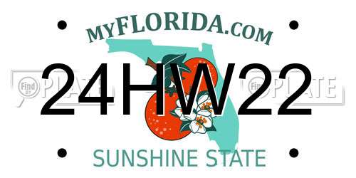 24HW22 Florida License Plate