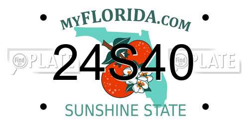 24S40 Florida License Plate