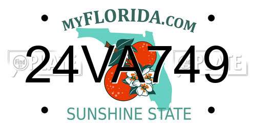 24VA749 Florida License Plate
