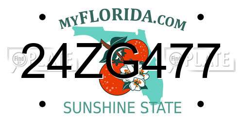 24ZG477 Florida License Plate
