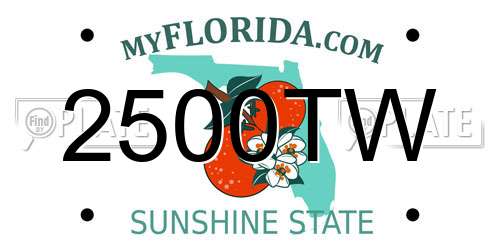2500TW Florida License Plate