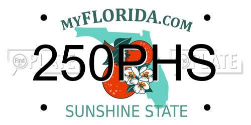 250PHS Florida License Plate