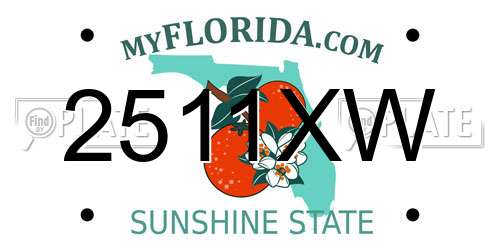 2511XW Florida License Plate