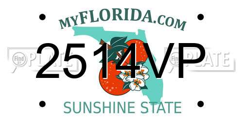 2514VP Florida License Plate