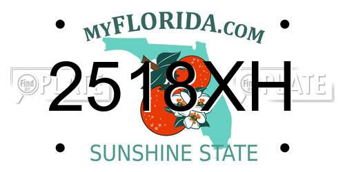 2518XH Florida License Plate