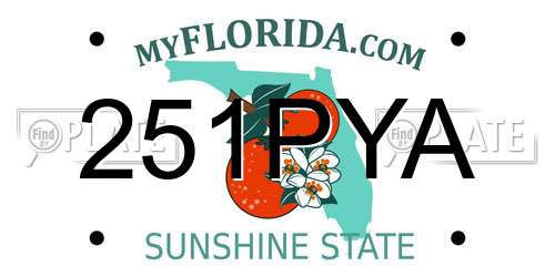 251PYA Florida License Plate