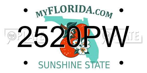 2520PW Florida License Plate