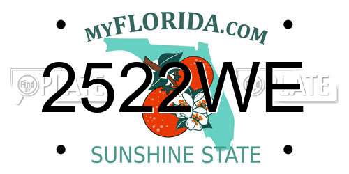2522WE Florida License Plate