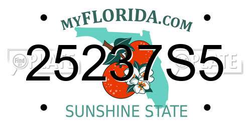 25237S5 Florida License Plate