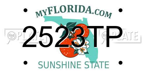 2523TP Florida License Plate