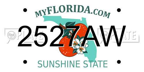 2527AW Florida License Plate