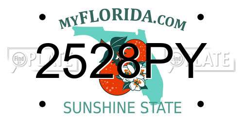 2528PY Florida License Plate
