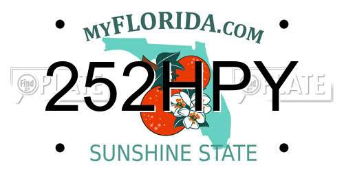 252HPY Florida License Plate