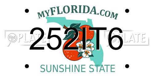 252IT6 Florida License Plate