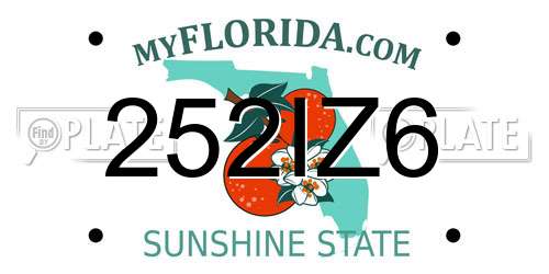 252IZ6 Florida License Plate