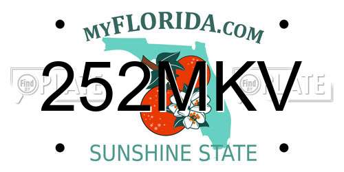 252MKV Florida License Plate