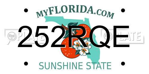 252RQE Florida License Plate