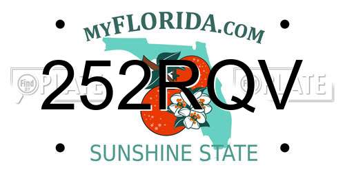 252RQV Florida License Plate