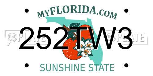 252TW3 Florida License Plate