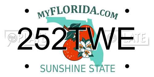 252TWE Florida License Plate