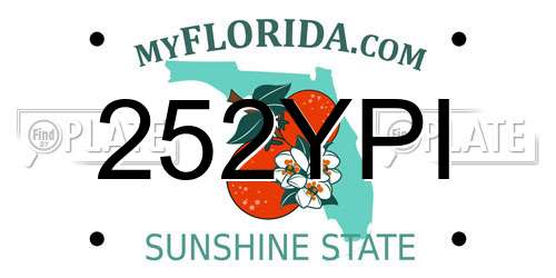 252YPI Florida License Plate