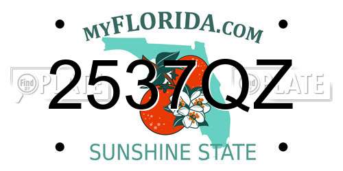 2537QZ Florida License Plate
