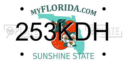 253KDH Florida License Plate