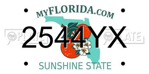 2544YX Florida License Plate