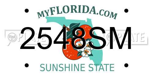 2548SM Florida License Plate