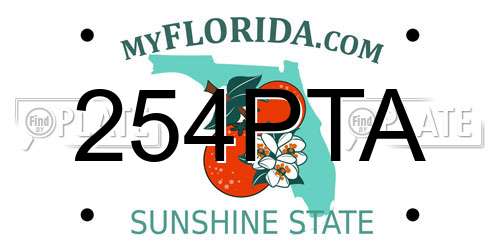 254PTA Florida License Plate