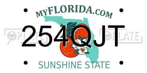 254QJT Florida License Plate