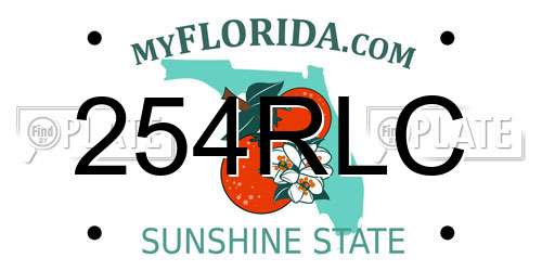 254RLC Florida License Plate