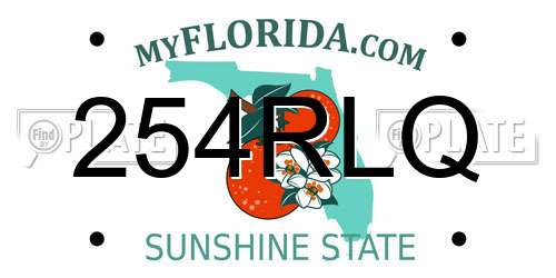 254RLQ Florida License Plate