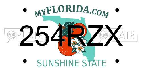 254RZX Florida License Plate