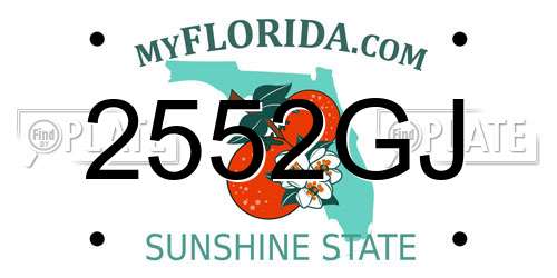 2552GJ Florida License Plate