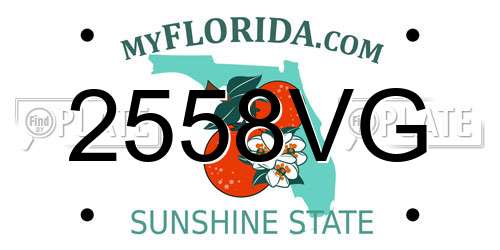 2558VG Florida License Plate