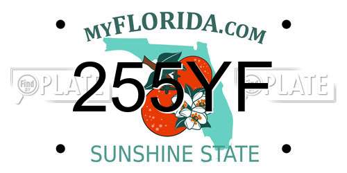 255YF Florida License Plate