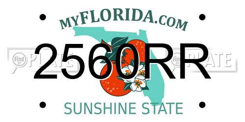2560RR Florida License Plate