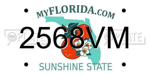 2568VM Florida License Plate