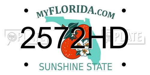 2572HD Florida License Plate