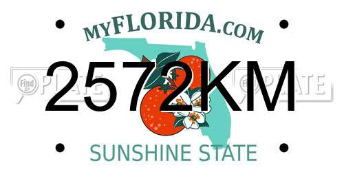 2572KM Florida License Plate