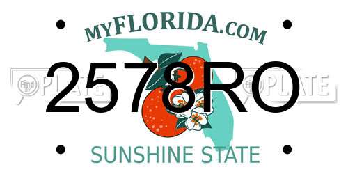 2578RO Florida License Plate