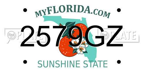 2579GZ Florida License Plate