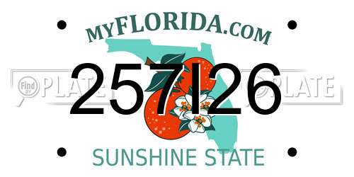 257I26 Florida License Plate