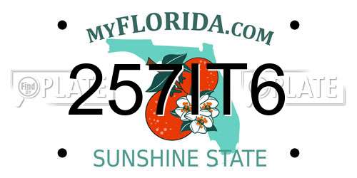 257IT6 Florida License Plate