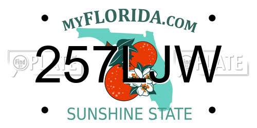 257LJW Florida License Plate