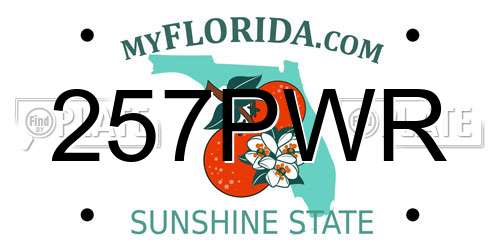 257PWR Florida License Plate