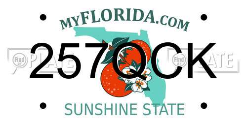 257QCK Florida License Plate