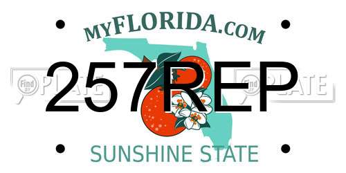 257REP Florida License Plate